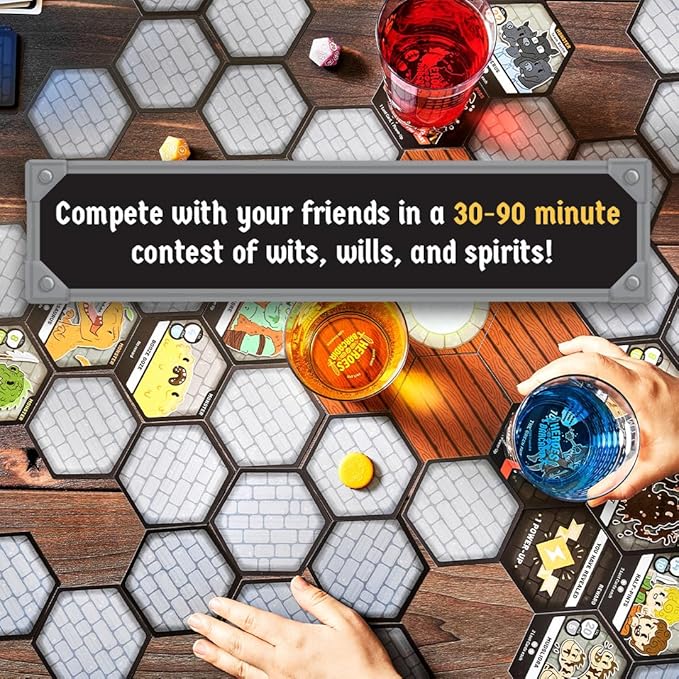 Board Game: A Dungeon Exploration Drinking Games | Compete with The First Ever Liquid Life Battle Damage System Board Games for Adults | DND Gameplay with DND Dice and Drinks!