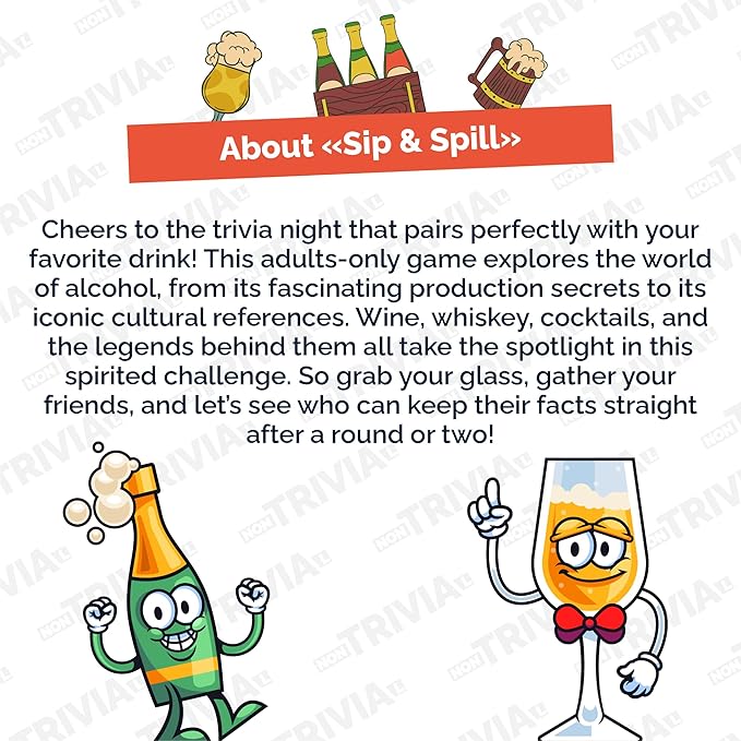 Couch Trivia Game A Fun and Educational Game with Virtual Host for Adults (Sip and Spill)