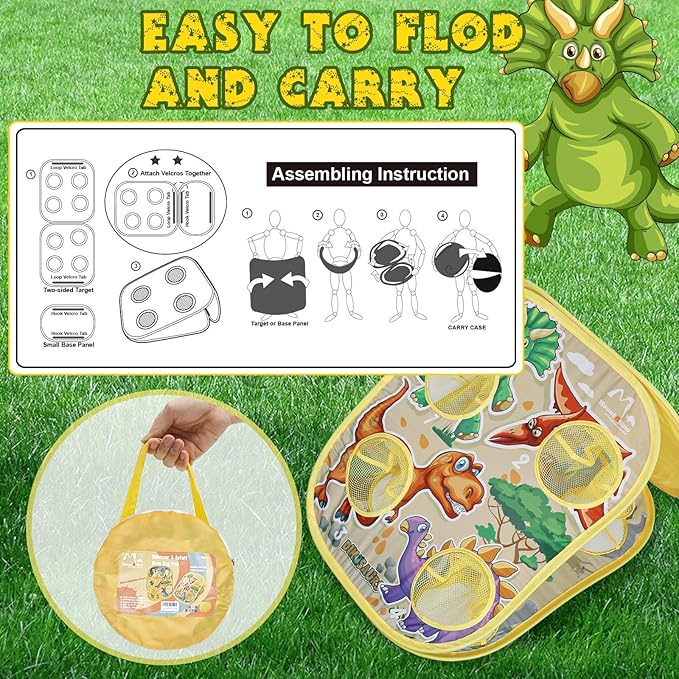 Bean Bag Toss Game - Double Sided Kids & Adults Cornhole Board, 8 Colorful Beanbags, Collapsible Indoor Outdoor Games for Family Fun