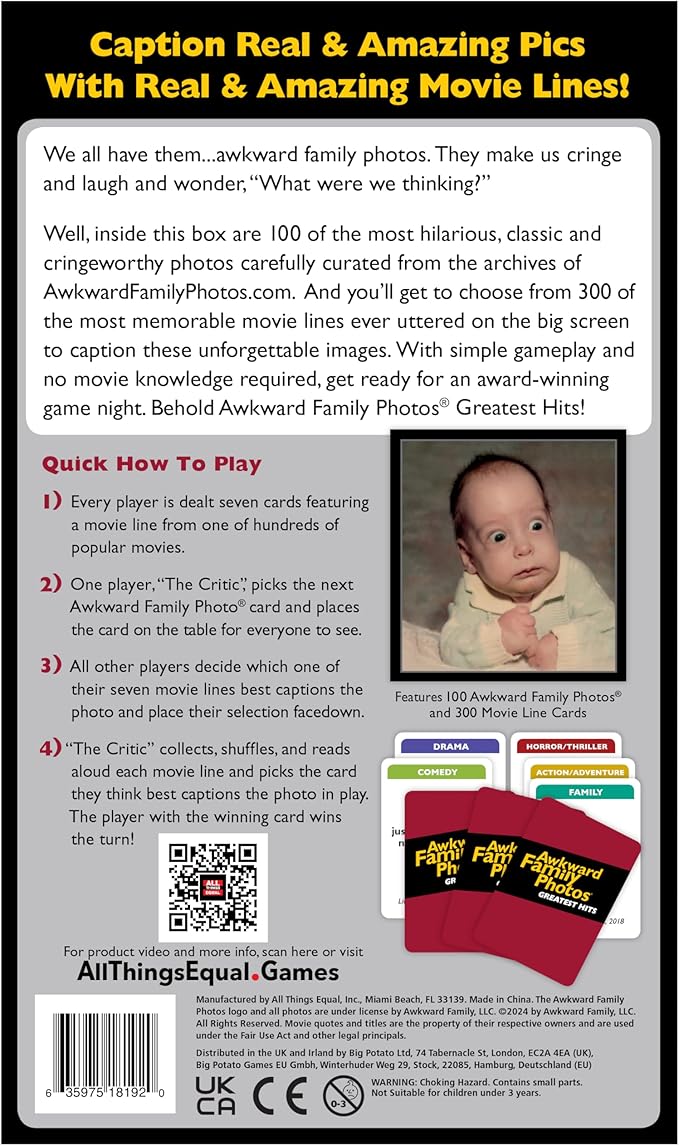 Awkward Family Photos Greatest Hits - Caption Hilarious Pics with Memorable Movie Lines, Best of Original & Vol 2, plus New Pics & Movie Lines, Age 13 & Up, Better Cards, Bigger Images & A Card Box