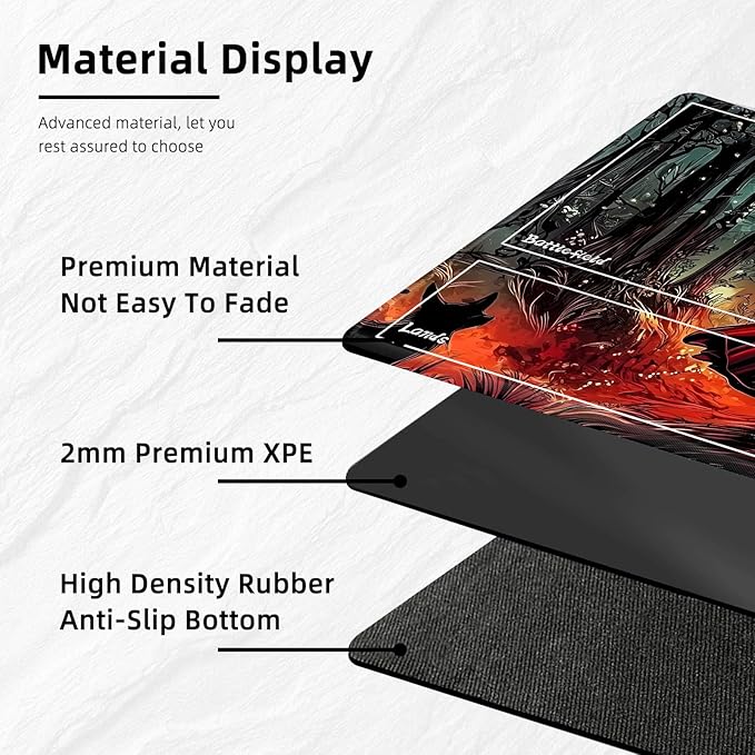 for MTG Playmat with Zones Storage Bag,for TCG Playmat and Playing Card Mat for Magic Board Games, Little Red Riding Hood Non Slip Stitched Edges Game Mat, Rollable Foldable Card Playmats