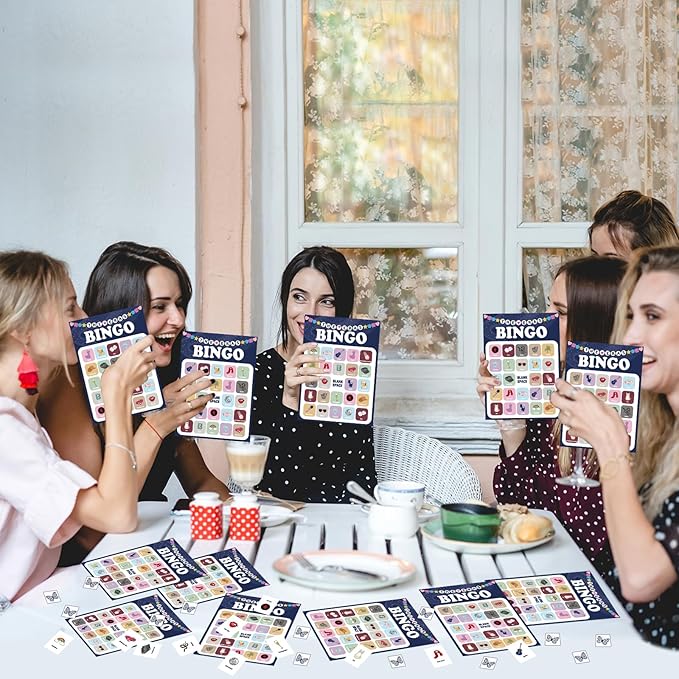 Music Party Bingo Games Singer Birthday Games Music Lovers Birthday Party Favors Guitar Bingo Cards 24 Players for Adults Fans Bachelorette Family Gathering Favors