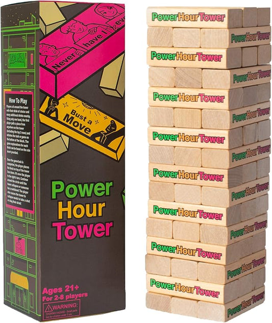 Party Game - Stacking Wooden Block for Adult Group Fun - Makes a Great Gift and Hilarious Activity
