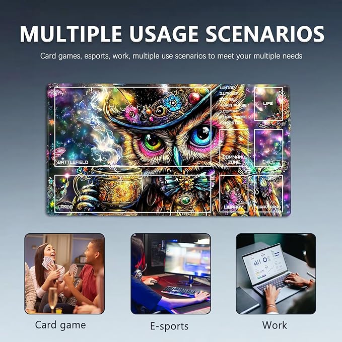 MTG Playmat Size 23.6x13.8in with Storage Bags Portable Playmat TCG and Board Game Mat for Cards Rubber Base Slip-Resistant Mousepad Desk Mat (Pink Sakura,with Zone)