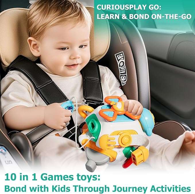 Zslnk Montessori Busy Board for 1 Year Old, Activity Cube Sensory Travel Toys for Toddlers 1-3, Baby Toys 6-12-18 Months for Boy/Girl Birthday Gift, Educational Learning Tools