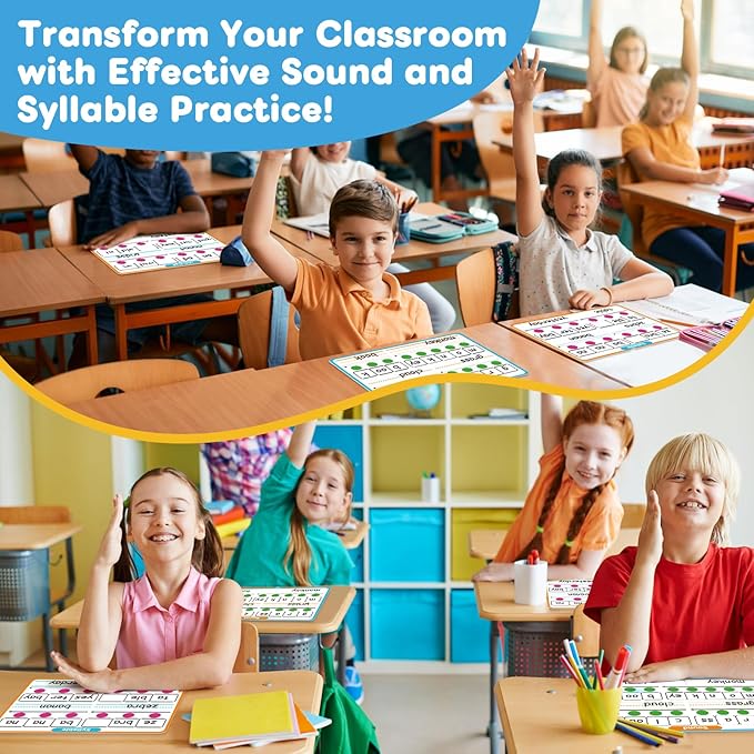 12 Packs Phonemic Awareness Dry Erase Board, Speech Therapy Material Dry Erase Phonics Games Flash Cards, Elkonin Boxes Science of Reading Spelling Manipulatives Classroom Materials Must Have