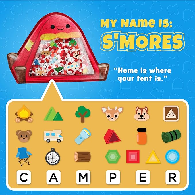 BIZYBOO - The Original Seek & Find Plush - Hidden Object Search Problem Solving Educational Matching Game for Kids 2 and Up (Smores)