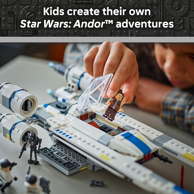 LEGO Star Wars Rebel U-Wing Starfighter Building Set - Includes Cassian Andor, Dedra Meero and K-2SO - Model Action Toy for Andor Fans - Birthday Gift Idea for Boys, Girls, Kids, Ages 8+ - 75399
