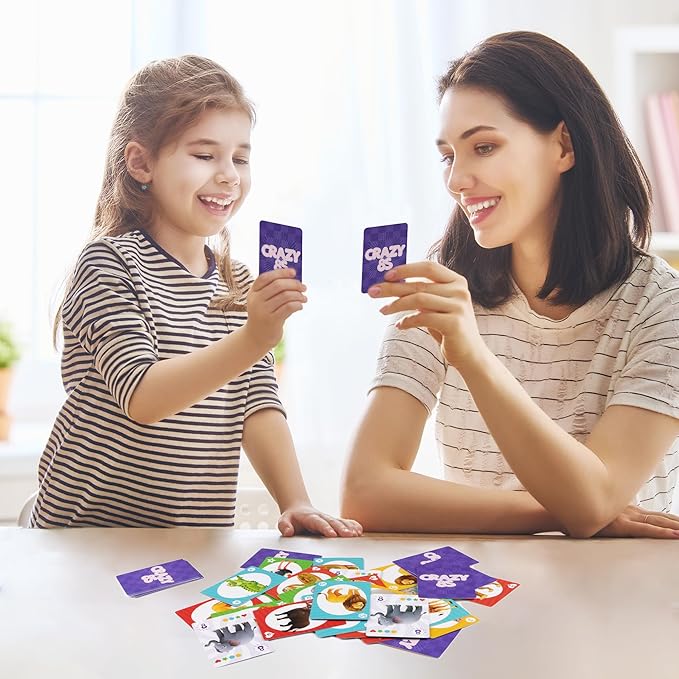 Card Game, Card Games for Kids Ages 4-8, Easy to Learn, Easter Basket Stuffers Gifts Ideal, Fun for Family Game Night Party Travel Preschool Classroom (Memory Match & Crazy 8s)