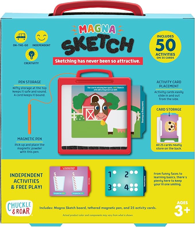 Chuckle & Roar - Magna Sketch - Great for Travel - Preschool Learning - Drawing Pad - Mess Free Arts and Crafts - Ages 3 and Up