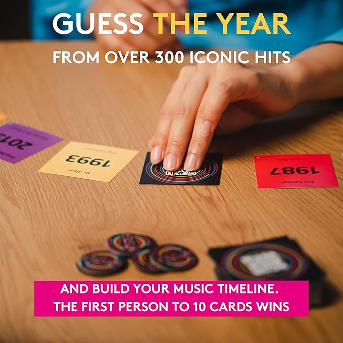Jumbo Hitster - The Music Party Card Game, Fun Music Quiz Card Game, 2-10 Players - 300 Plus Iconic Music Hits - Great for Adult and Family Game Nights (US Edition)