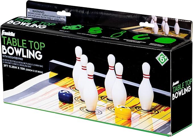 Franklin Sports Shuffleboard Table Game Mats – Tabletop Shuffleboard Mats and Pushers – Indoor Shuffleboard Games
