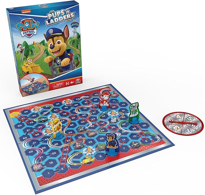 Spin Master Games, PAW Patrol Pups ‘N Ladders Game, PAW Patrol Toys, Classic Activity Toy, for Kids & Family, 2-4 Players, for Ages 4 & Up