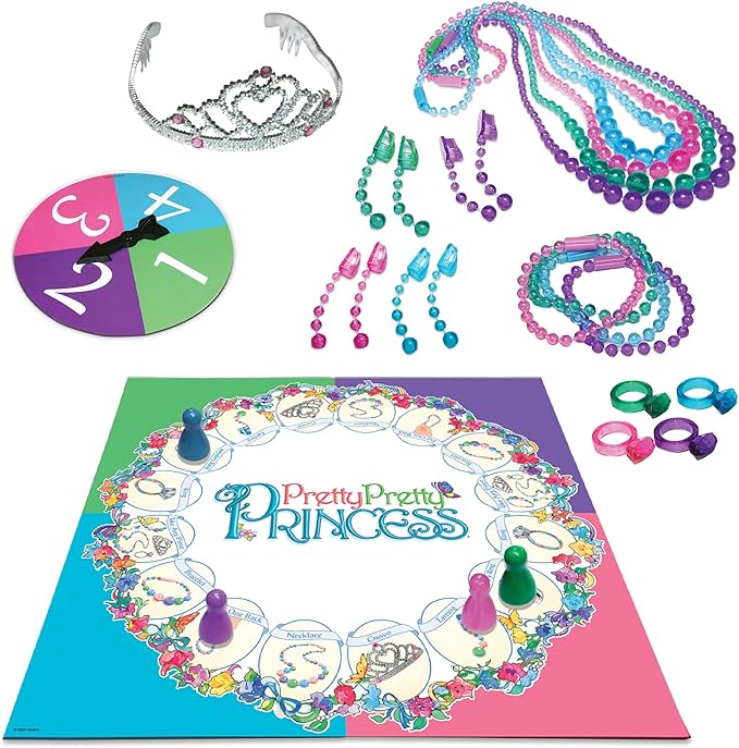 Pretty, Pretty, Princess with 1990's Artwork by Winning Moves Games USA, a Delightful Jewelry Dress-Up Game for 2-4 Players, Ages 5 and Up (1222)