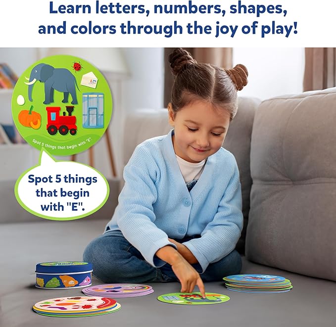 Skillmatics Card Game for Toddlers - Spot & Learn Letters, Numbers, Shapes & Colors, Preschool Learning, Travel Toys, Gifts for Kids Ages 2, 3, 4, 5