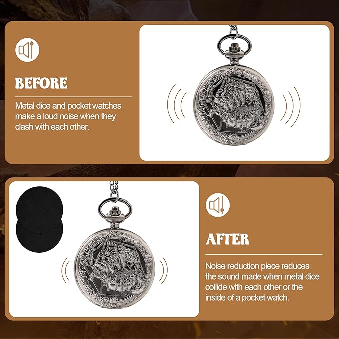 D&D Dice Set,7PCS Metal Dice for Dungeons and Dragons,Mini Dice Set with Pocket Watch Case,Role Playing Board Games Accessories (Monster, Ancient Silver)