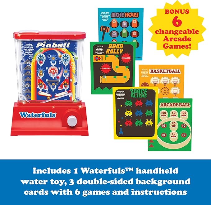 Original Waterfuls Classic Handheld Water Games – Kids Games, Retro Travel Games, Fidget Toys for Kids, Autism Toys, 6 Interchangeable Back Panels, Screen Free Play, Portable, Ages 3+
