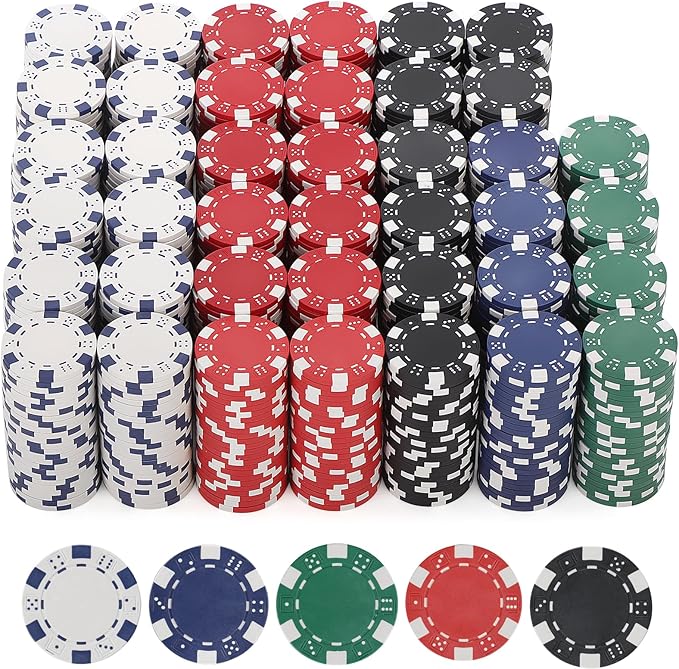 Poker Chips,Poker Chips Set for Card Board Game,11.5 Gram,for Texas Hold'em, Blackjack,Card Club or Late Night Poker Games