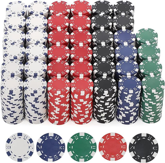 Poker Chips,Poker Chips Set for Card Board Game,11.5 Gram,for Texas Hold'em, Blackjack,Card Club or Late Night Poker Games