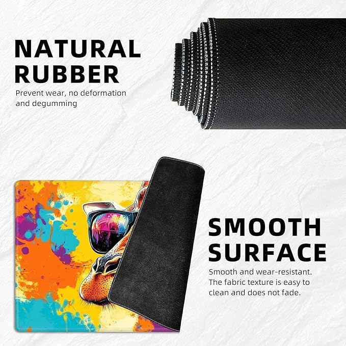 for MTG Playmat with Storage Bag, for TCG Playmat and Playing Card Mat for Magic Board Games, Non-Slip Sunglasses Giraffe Desk Mat, Stitched Edges Game Mat, Rollable & Foldable Card Playmat