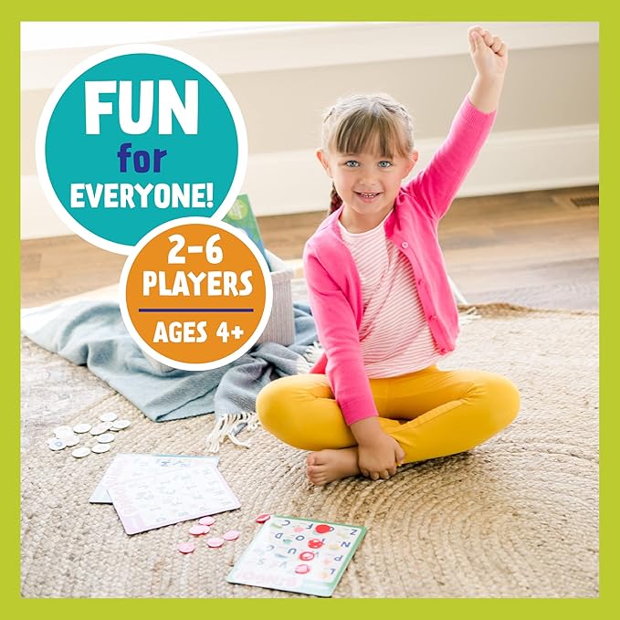 Peaceable Kingdom Alphabet Bingo! Letter Learning Educational Board Game for 2 to 6 Kids Ages 4+