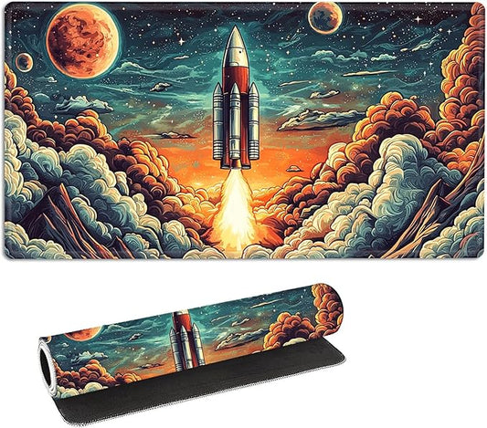 for MTG Playmat with Storage Bag, for TCG Playmat and Playing Card Mat for Magic Board Games, Non-Slip Rocket Launch Desk Mat, Stitched Edges Game Mat, Rollable & Foldable Card Playmat