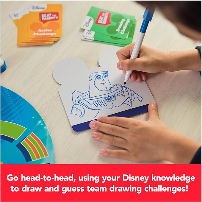 Spin Master Games, Beat The Parents Disney Edition, Kids vs. Parents Family Board Game, Up-and-Active Trivia & Challenges, Disney Games, 4 Players, for Ages 8 & Up