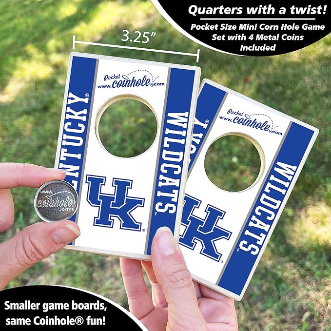 Tabletop Cornhole Game Set | Officially Licensed College Mini Football Cornhole Board Game | Includes Coins
