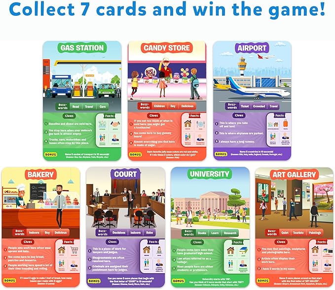 Skillmatics Guess in 10 Around Town, Perfect for Boys, Girls, Kids, and Families Who Love Card Games, Board Games, Travel Friendly, Gifts for Ages 6, 7, 8, 9 & Up