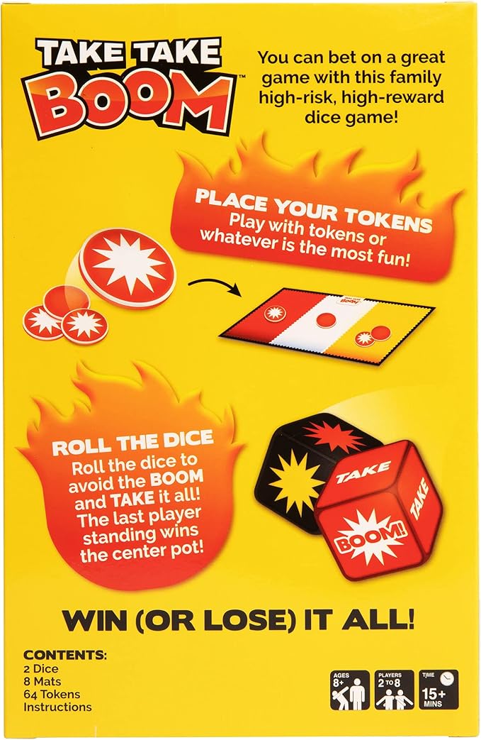 Take Take Boom: The High-Risk, High-Reward Family Dice Game by What Do You Meme?® for 3 + players