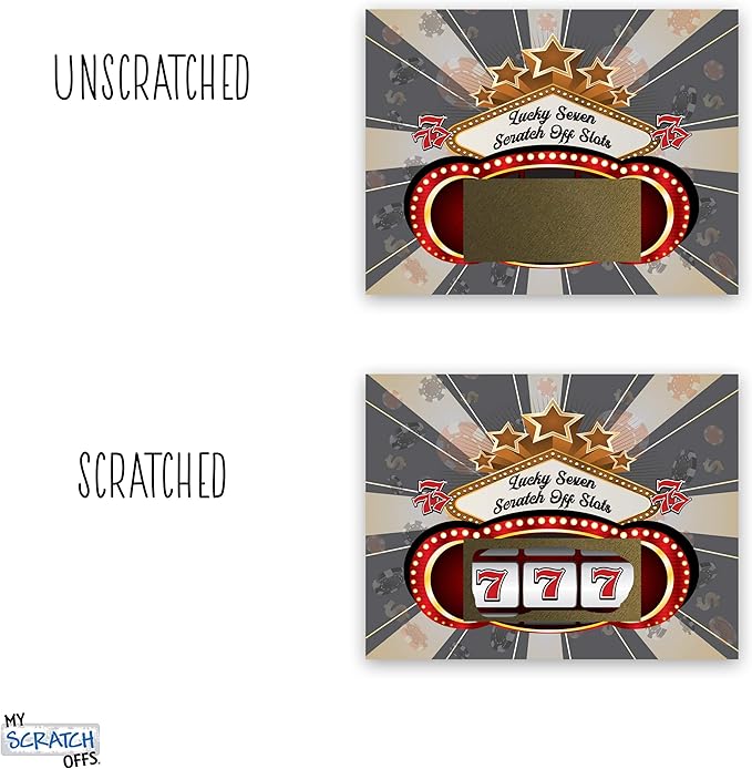 My Scratch Offs Slot Machine Casino Night Gambling Scratch-Off Game Cards Party Favors Business Promotions Customer Rewards 26 pk