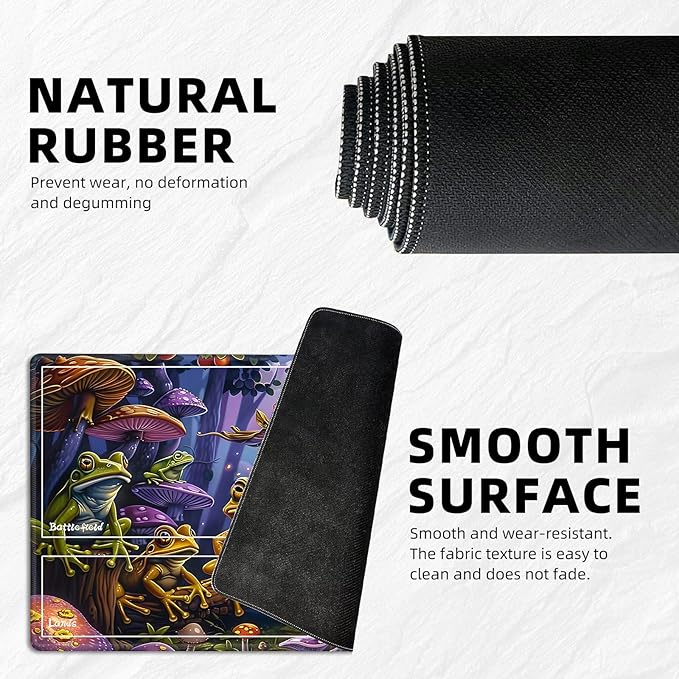 for MTG Playmat with Zones Storage Bag, for TCG Playmat and Playing Card Mat for Magic Board Games, Frog Non-Slip Stitched Edges Game Mat, Rollable Foldable Card Playmats