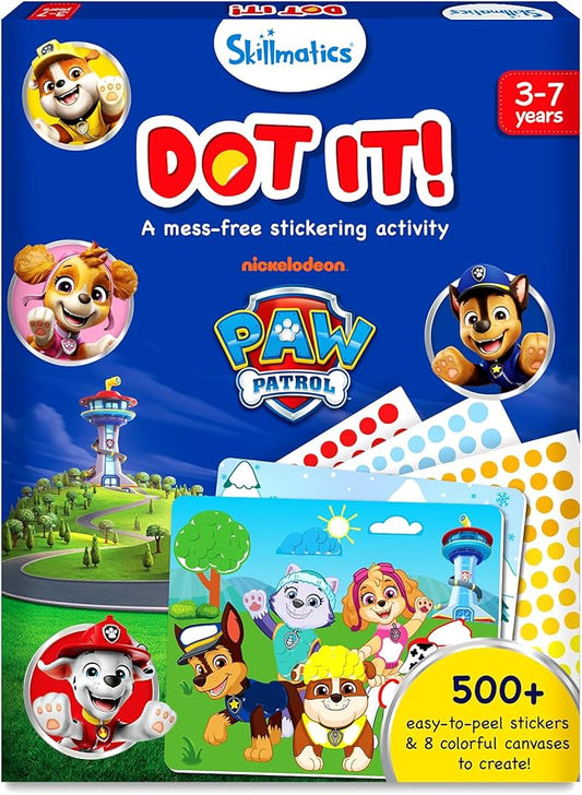 Skillmatics Dot It Sticker Activity - PAW Patrol, Mess-Free Fun for Kids, 500+ Stickers, Craft Kits, DIY Scrapbooking Activity, Travel Toys, Gifts for Boys & Girls Ages 3, 4, 5, 6, 7