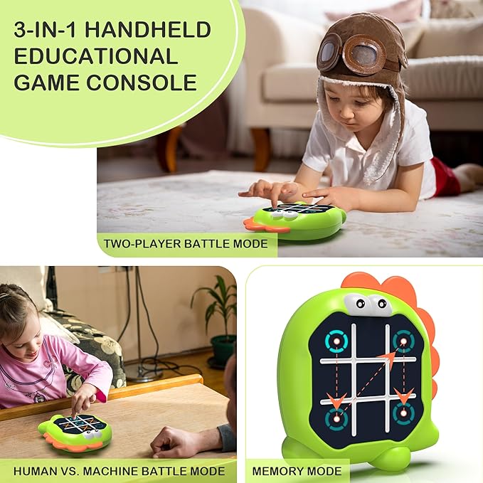 Electronic Tic Tac Toe Game, 3 in 1 Handheld Digital Tic Tac Toe Bolt Game with Silent Mode, Portable Learing Toy Gift for Kids & Adults ﻿ ﻿ ﻿