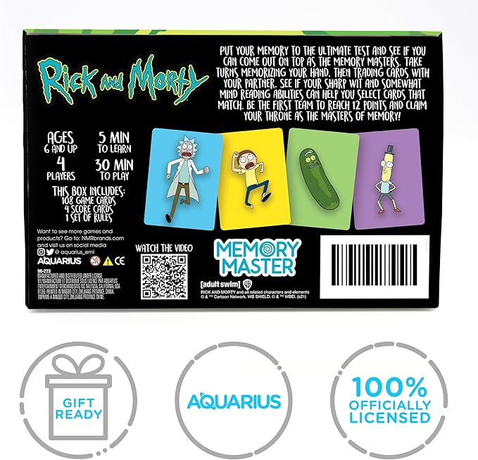 AQUARIUS - Rick and Morty Memory Master Card Game