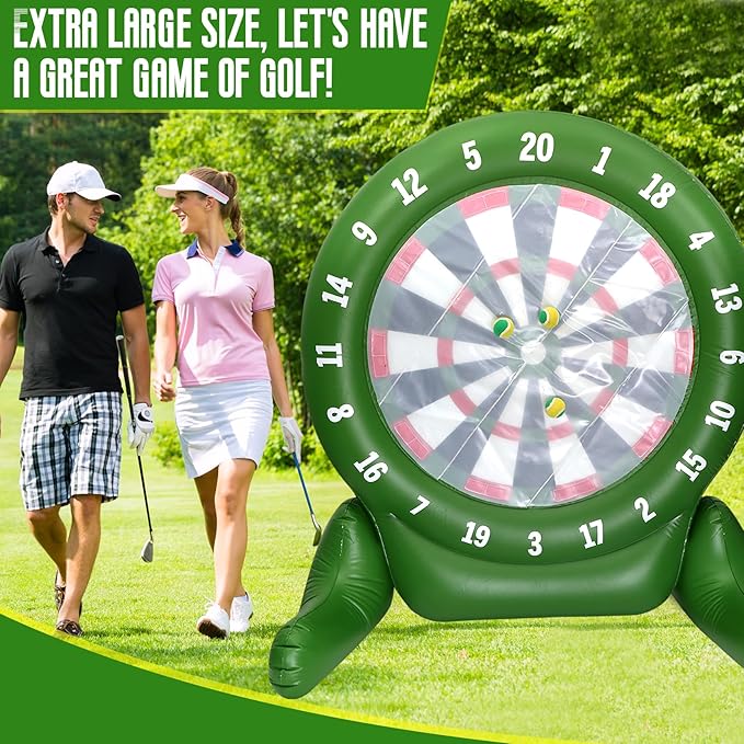 2025 Backyard Golf Game, Patio Golf Game with Air Pump(Base Can be Filled with Water), Giant Golf Darts | Indoor & Outdoor Golf Games for Family, Party, Camping