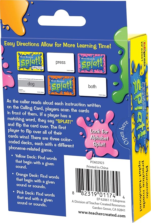 Beginning and Ending Sounds Splat™ Game Grades K-2 (EP62061)