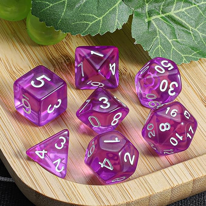 CiaraQ DND Polyhedral Dice Set with a Black Dice Bag for D&D RPG MTG Role Playing Table Games