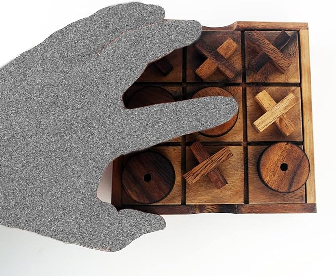 Tic Tac Toe Wooden Classic Game 5.5 x 5.5 in Travel Board Toy for Children and Adult Home Decor Room Gift Set Coffee Break Family Time