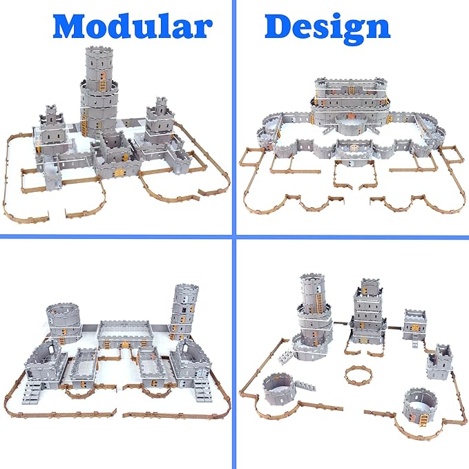 Regent Castle Set - Mini Dungeon Castle Cavern DND Terrain for Tabletop RPGs, Dungeons & Dragons, Pathfinder, War Gaming, and More! by DCD (316+pcs, 14sqft, 48areas)