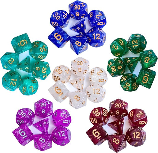 42Pieces DND Dice Set| Galaxy Single Color Polyhedral Dice Set for Board Game