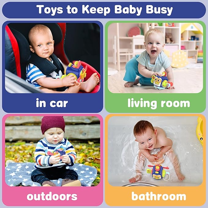 Activity Cube Montessori Toys, Activity Cube Toys for 1 Year Old Boy, Learning Toys for Toddlers 1-3, One Year Old Boy Birthday Gift, 1st Birthday Gifts, Travel Toys, Educational Toys