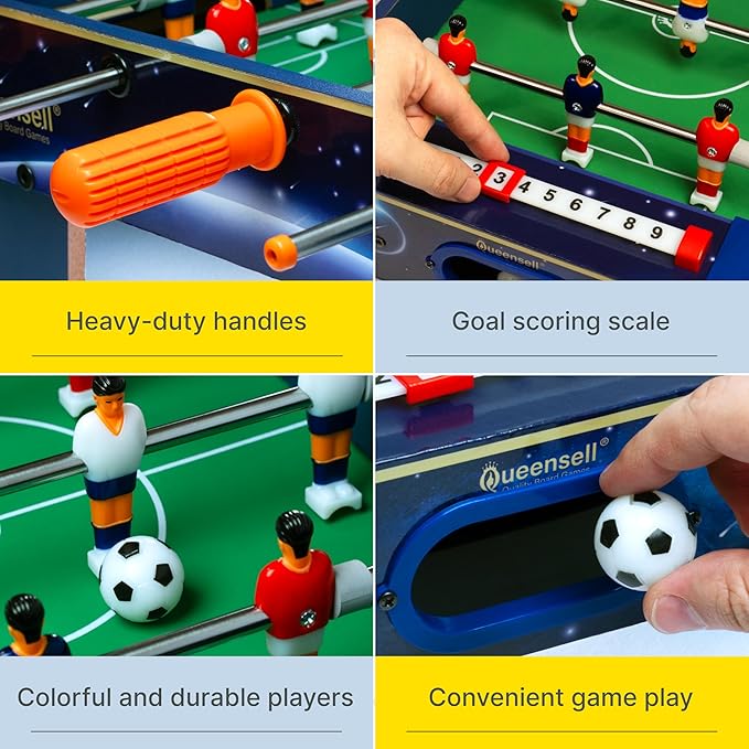 Mini Foosball Table for All Family – 21-Inch Mini Soccer Game, Mini Soccer Table Game for Family Game Nights - Simple Assembly Required