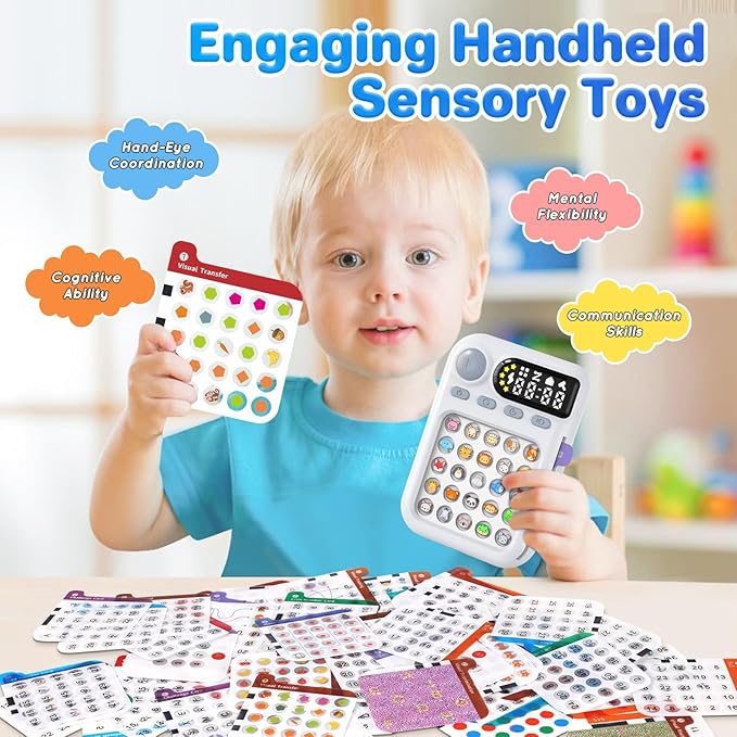 Handheld Game for Kids, Math Games, Memory Game with Flash Cards, Sensory Fidget Toys, Learning & Education Toys, Birthday Gifts for Boys & Girls Ages 6 7 8 9 10 11 12