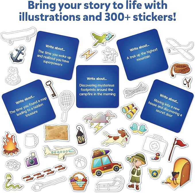 Skillmatics Storybook Art Kit - All My Adventures Art Kit for Kids, Write & Create Adventure Stories, Creative Activity for Boys & Girls, DIY Kit, 300+ Stickers, Gifts for Ages 5, 6, 7, 8, 9, 10