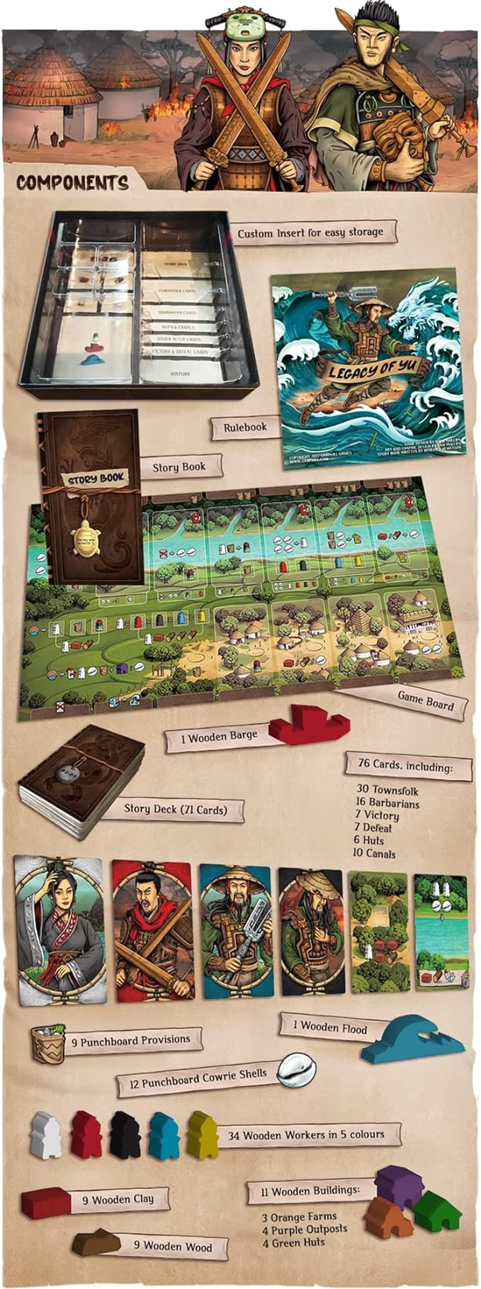 Renegade Game Studios: Legacy of Yu - Solo Campaign Style Board Game, Set in Ancient China, Garphill Games, Renegade, Ages 14+, 1 Player
