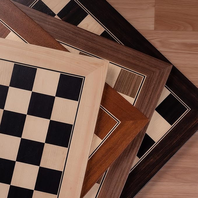A&A 18.875" Professional Wooden Tournament Chess Board/Walnut & Maple Inlaid / 2.0" Squares w/o Notation