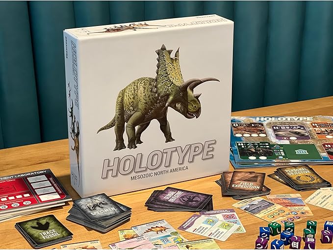 Holotype: Mesozoic North America - Base Game, Strategy Board Game, Worker Placement, Paleontologist Dino Game, Ages 14+, 2-5 Players