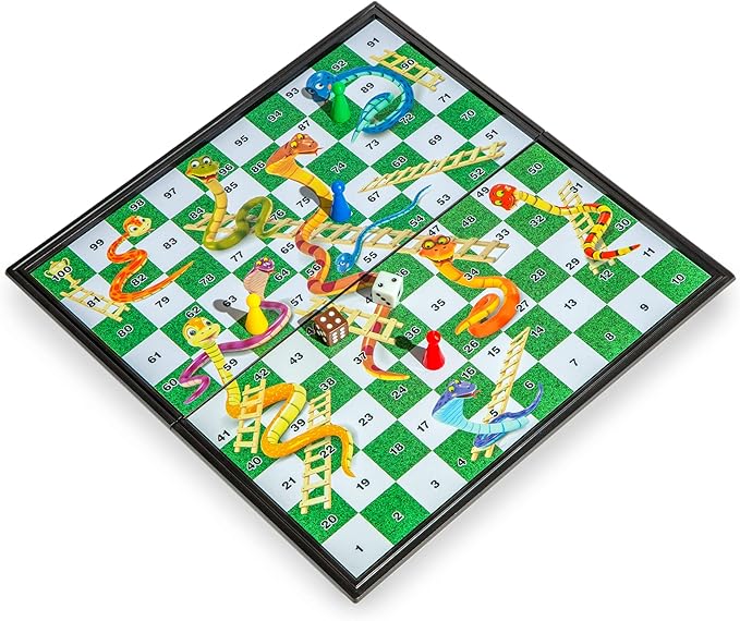 Magnetic Snakes and Ladders Board Game Set - 9.6 Inches