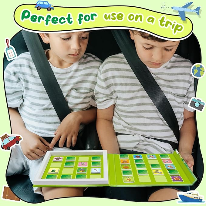Torlam Magnetic CVC Word Match Game, Phonics Memory Games for Kids, Travel Party Camping Road Family Night Airplane Car Trip Activities for Preschool Kindergarten Kids Educational Homeschool Supplies